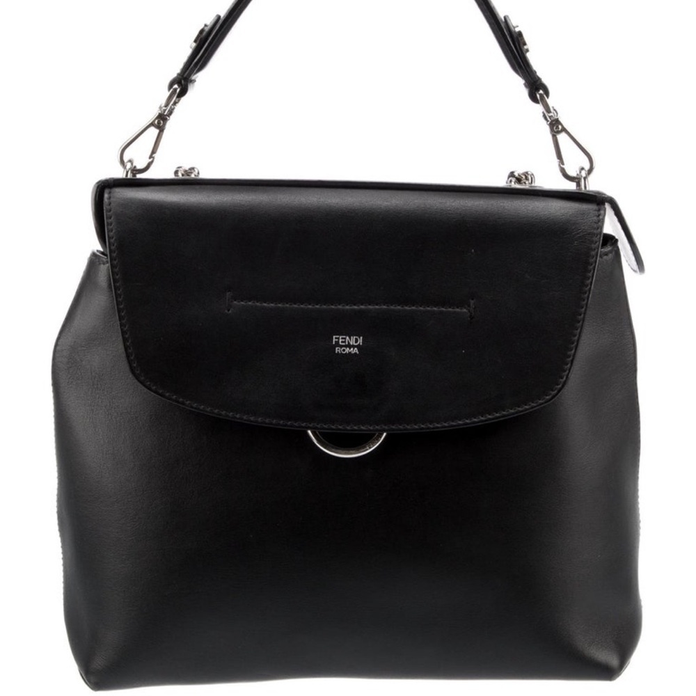 Fendi Black Leather Backpack - Authentic